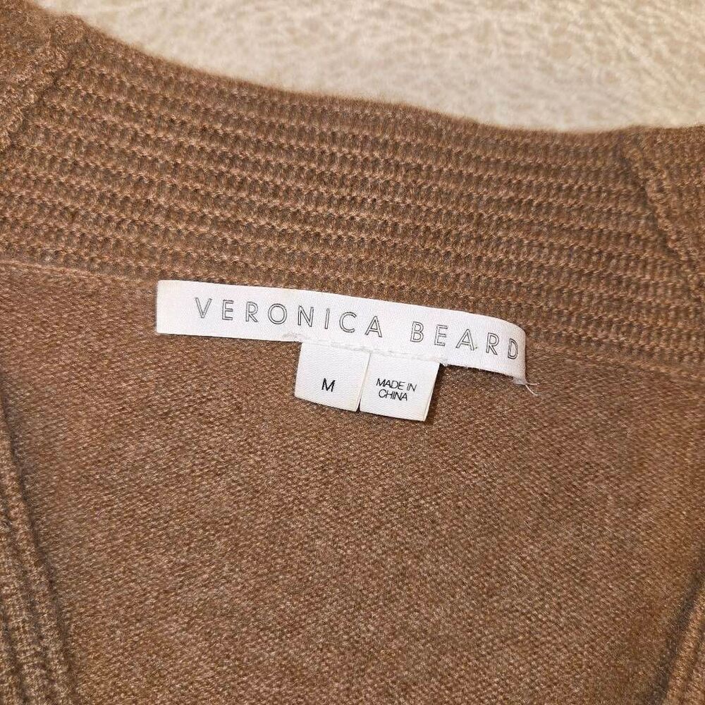 Veronica Beard Preta V-Neck Cashmere Sweater, camel size M - Picture 6 of 13